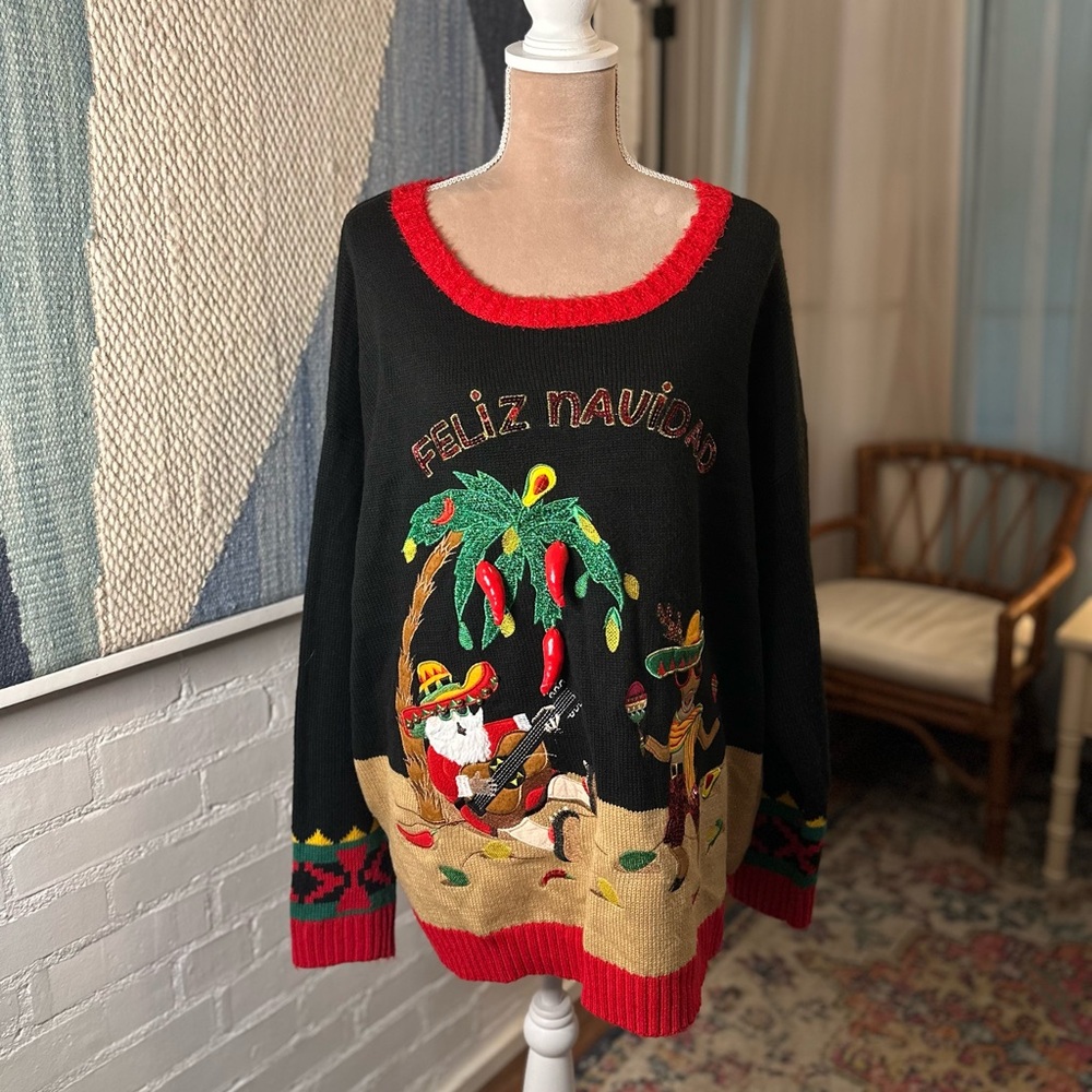 Holiday Time Feliz Navidad 3D Christmas Sweater - Picture 4 of 12